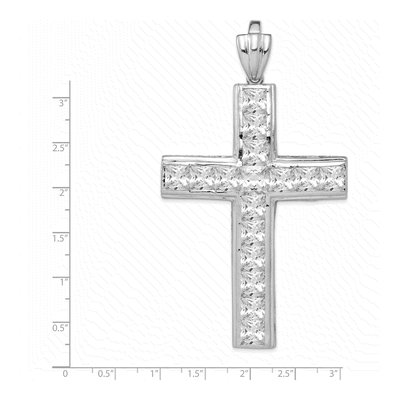 Sterling Silver CZ Cross Pendant – view 4