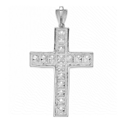 Sterling Silver CZ Cross Pendant – view 5