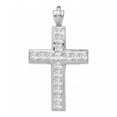 Sterling Silver CZ Cross Pendant