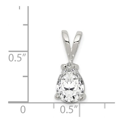 Sterling Silver CZ Pear Pendant – view 4