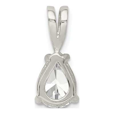 Sterling Silver CZ Pear Pendant – view 5