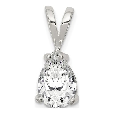 Sterling Silver CZ Pear Pendant