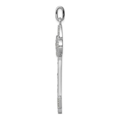 Sterling Silver CZ Key Pendant – view 3