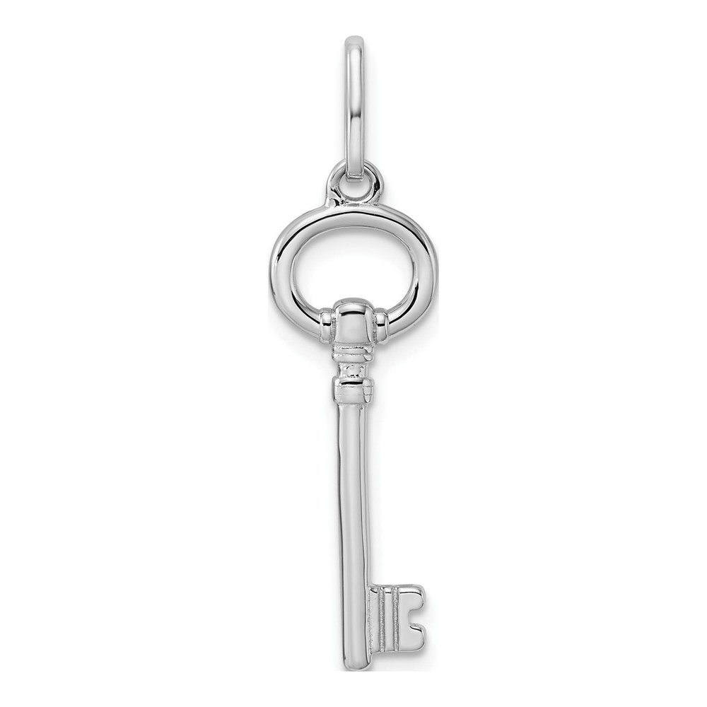 Sterling Silver Key Pendant, Rhodium-Plated