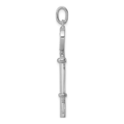 Sterling Silver CZ Heart Key Pendant – view 3