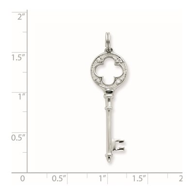 Sterling Silver CZ Key Pendant – view 2