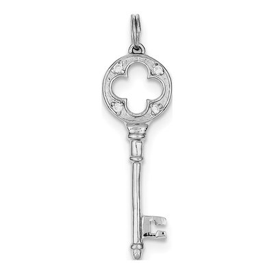 Sterling Silver CZ Key Pendant