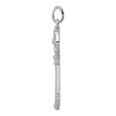 Sterling Silver CZ Key Pendant – view 3