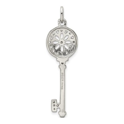 Sterling Silver CZ Key Pendant – view 5