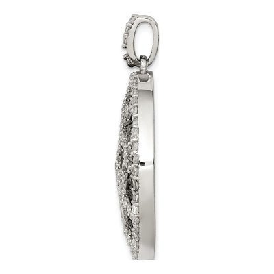 Sterling Silver CZ Checkered Pendant – view 3