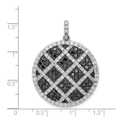 Sterling Silver CZ Checkered Pendant – view 4