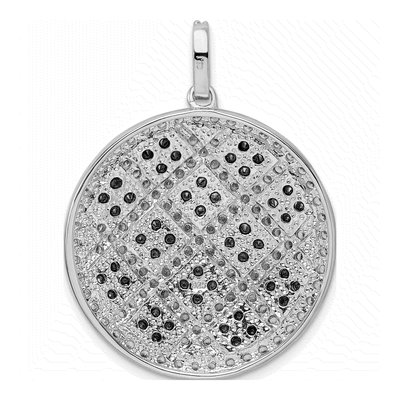 Sterling Silver CZ Checkered Pendant – view 5