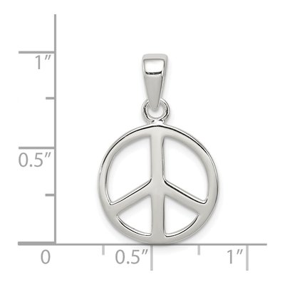 Sterling Silver Peace Sign Pendant – view 4