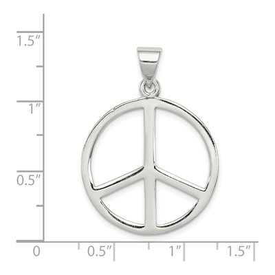 Sterling Silver Peace Symbol Pendant – view 4