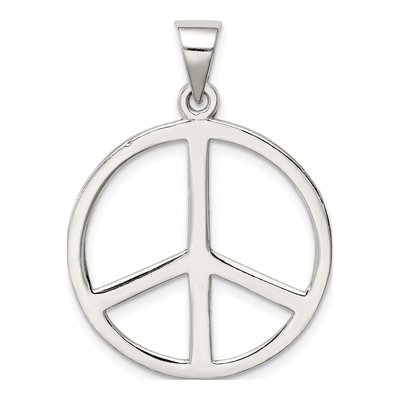 Sterling Silver Peace Symbol Pendant – view 5
