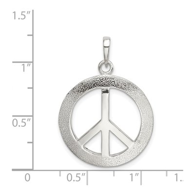 Sterling Silver Textured Peace Pendant – view 3