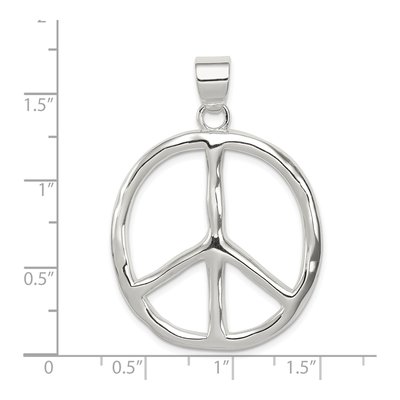 Sterling Silver Peace Sign Pendant – view 4