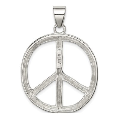 Sterling Silver Peace Sign Pendant – view 5
