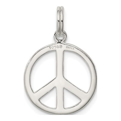 Sterling Silver Diamond-Cut Peace Symbol Charm – view 5
