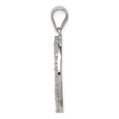 Sterling Silver CZ Peace Symbol Pendant – view 3