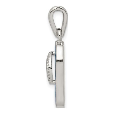 Sterling Silver Lab-Created Opal Sandal Pendant – view 3