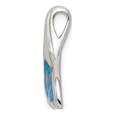 Sterling Silver Lab-Created Opal Whale Tail Slide Pendant – view 3