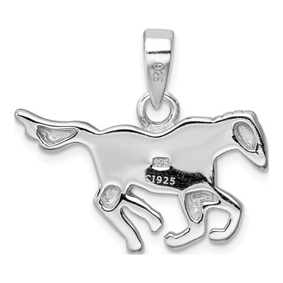 Sterling Silver Lab-Created Opal Horse Pendant – view 5