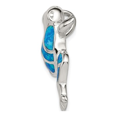 Sterling Silver Lab-Created Opal Frog Slide Pendant – view 3