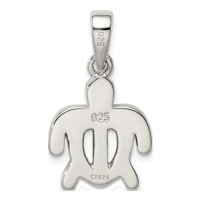 Sterling Silver Lab-Created Opal Tortoise Pendant – view 5