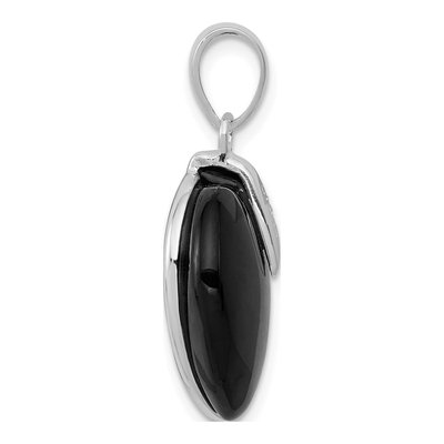 Sterling Silver Onyx Heart Pendant – view 3