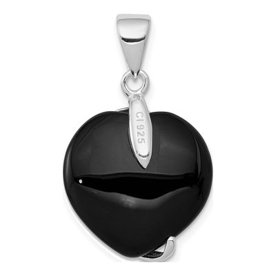 Sterling Silver Onyx Heart Pendant – view 5