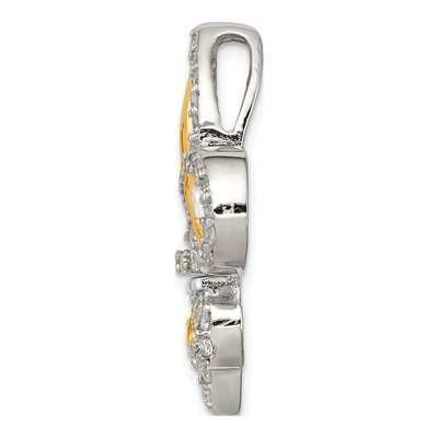Sterling Silver CZ Fleur de Lis Slide Pendant – view 2