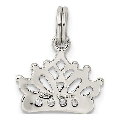 Sterling Silver CZ Crown Pendant – view 5