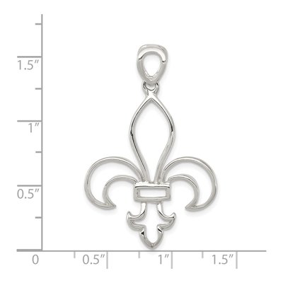 Sterling Silver Fleur de Lis Pendant – view 4