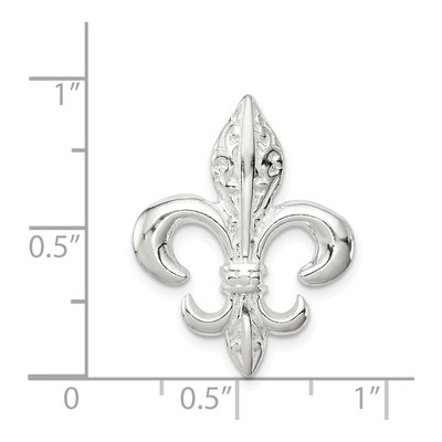 Sterling Silver Fleur de Lis Slide Pendant – view 4