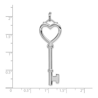 Sterling Silver Open Heart Key Pendant – view 4
