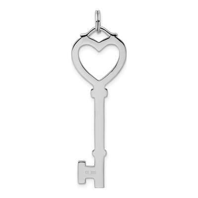 Sterling Silver Open Heart Key Pendant – view 5