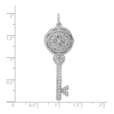 Sterling Silver CZ Filigree Key Locket – view 4