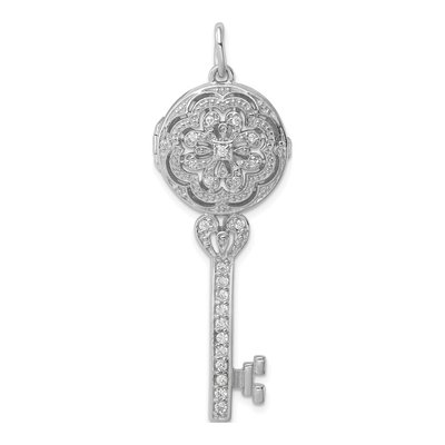 Sterling Silver CZ Filigree Key Locket