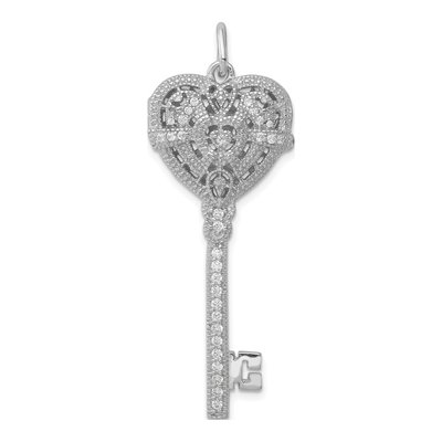 Sterling Silver CZ Heart Key Locket