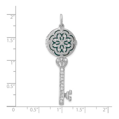 Sterling Silver CZ Filigree Key Locket – view 4