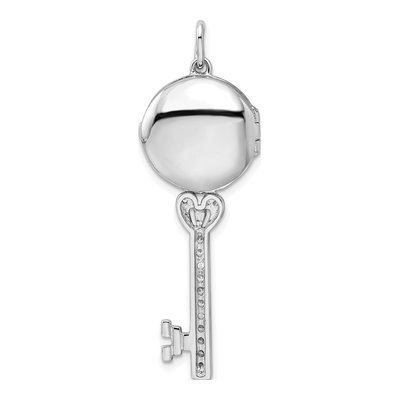 Sterling Silver CZ Filigree Key Locket – view 5