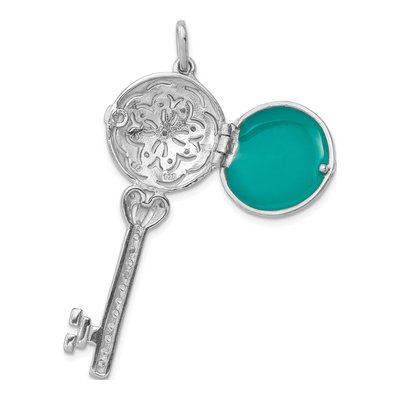 Sterling Silver CZ Filigree Key Locket – view 6