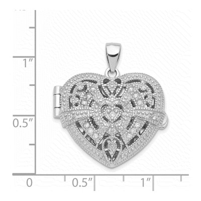 Sterling Silver CZ Heart Locket – view 4