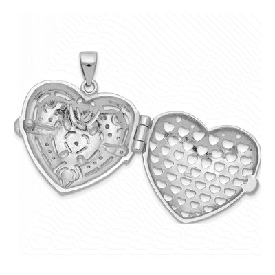 Sterling Silver CZ Heart Locket – view 6