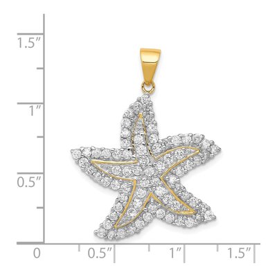 Gold-Plated Sterling Silver CZ Starfish Pendant – view 4