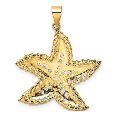 Gold-Plated Sterling Silver CZ Starfish Pendant – view 5