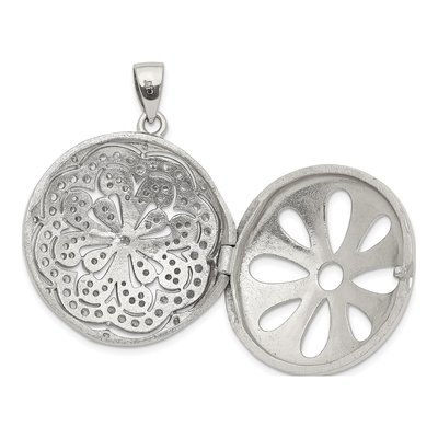 Sterling Silver CZ Flower Locket – view 6