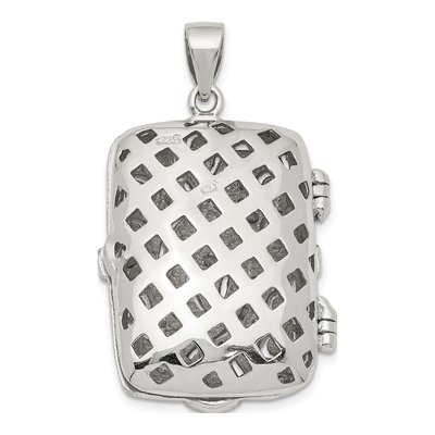 Sterling Silver CZ Rectangle Locket – view 5