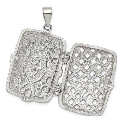 Sterling Silver CZ Rectangle Locket – view 6